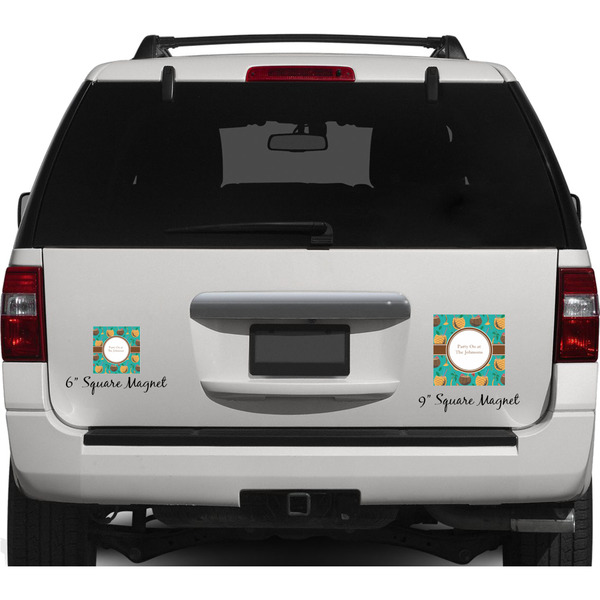 Coconut Drinks Personalized Square Car Magnets on Ford Explorer