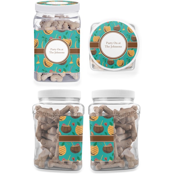 Coconut Drinks Pet Treat Jar - Multiple Angles