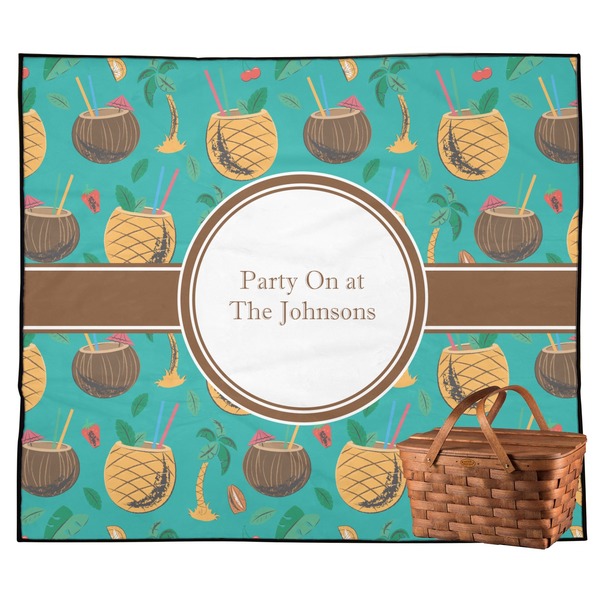 Custom Coconut Drinks Outdoor Picnic Blanket (Personalized)