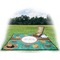 Coconut Drinks Picnic Blanket - with Basket Hat and Book - in Use