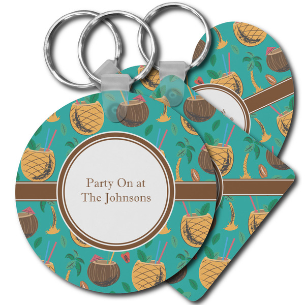 Custom Coconut Drinks Plastic Keychain (Personalized)