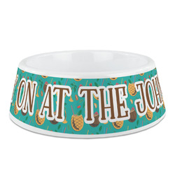 Coconut Drinks Plastic Dog Bowl (Personalized)