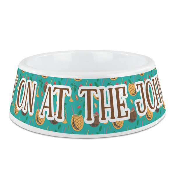 Custom Coconut Drinks Plastic Dog Bowl (Personalized)