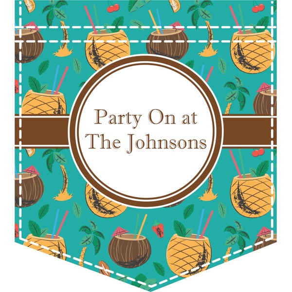 Custom Coconut Drinks Iron On Faux Pocket (Personalized)