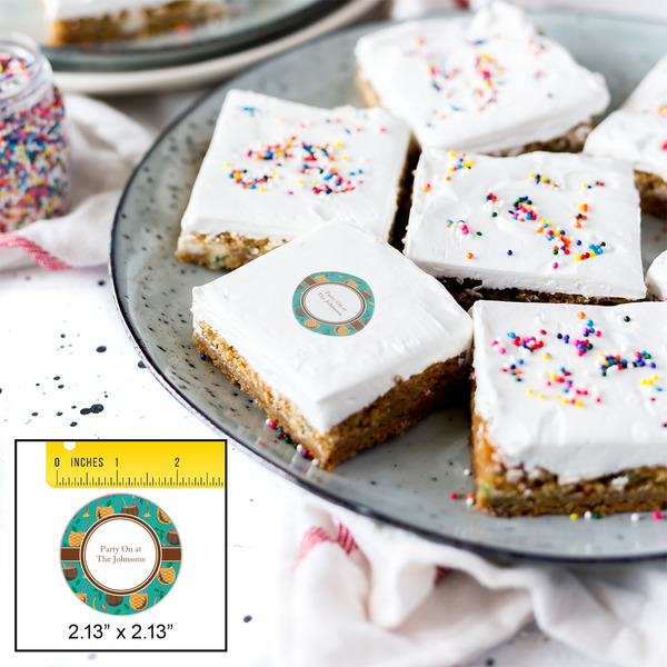 Coconut Drinks Printed Icing Circle - Small - In Context