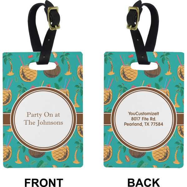 Coconut Drinks Rectangle Luggage Tag (Front + Back)