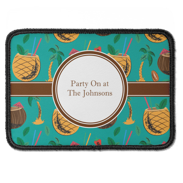 Custom Coconut Drinks Iron On Rectangle Patch w/ Name or Text