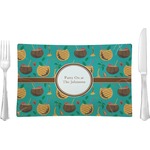 Coconut Drinks Rectangular Glass Lunch / Dinner Plate - Single or Set (Personalized)