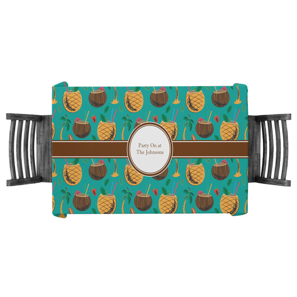 Custom Coconut Drinks Tablecloth - 58"x58" (Personalized)