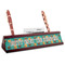 Coconut Drinks Red Mahogany Nameplates with Business Card Holder - Angle