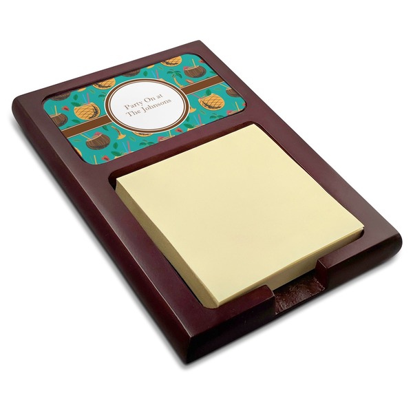 Custom Coconut Drinks Red Mahogany Sticky Note Holder (Personalized)
