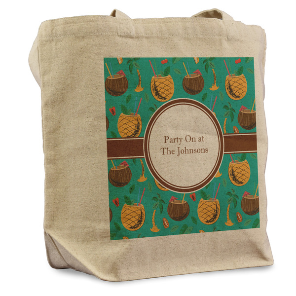 Custom Coconut Drinks Reusable Cotton Grocery Bag (Personalized)