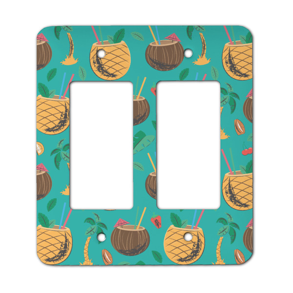 Custom Coconut Drinks Rocker Style Light Switch Cover - Two Switch