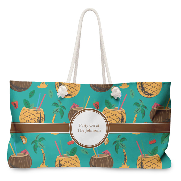 Custom Coconut Drinks Large Tote Bag with Rope Handles (Personalized)