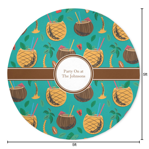 Coconut Drinks Round Area Rug - Size