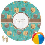 Coconut Drinks Round Beach Towel (Personalized)