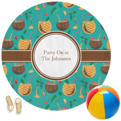 Coconut Drinks Round Beach Towel (Personalized)