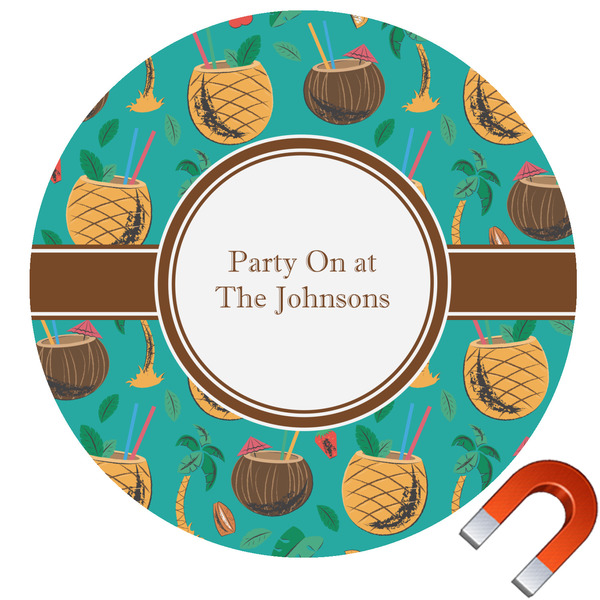 Custom Coconut Drinks Round Car Magnet - 10" (Personalized)