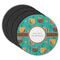 Coconut Drinks Round Rubber Backed Coasters - Set of 4 (Personalized)