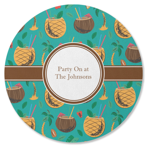 Coconut Drinks Round Coaster Rubber Back - Single