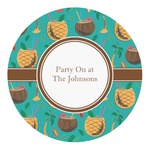 Coconut Drinks Round Decal - Small (Personalized)