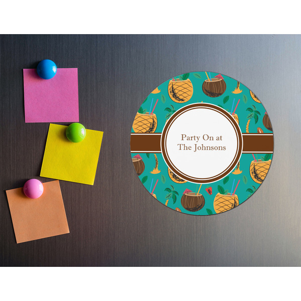 Coconut Drinks Round Fridge Magnet - LIFESTYLE