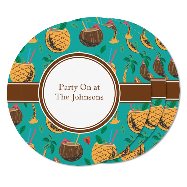 Coconut Drinks Round Fridge Magnet - THREE