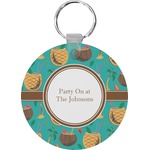 Coconut Drinks Round Plastic Keychain (Personalized)