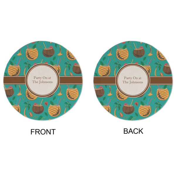 Coconut Drinks Round Linen Placemats - APPROVAL (double sided)