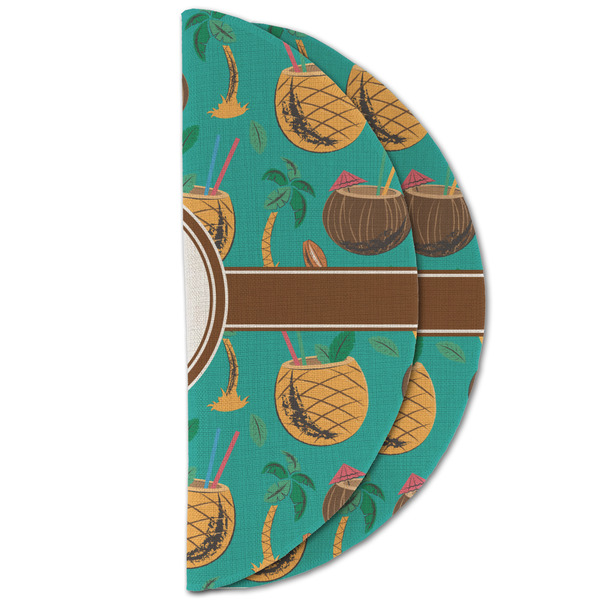 Coconut Drinks Round Linen Placemats - HALF FOLDED (double sided)