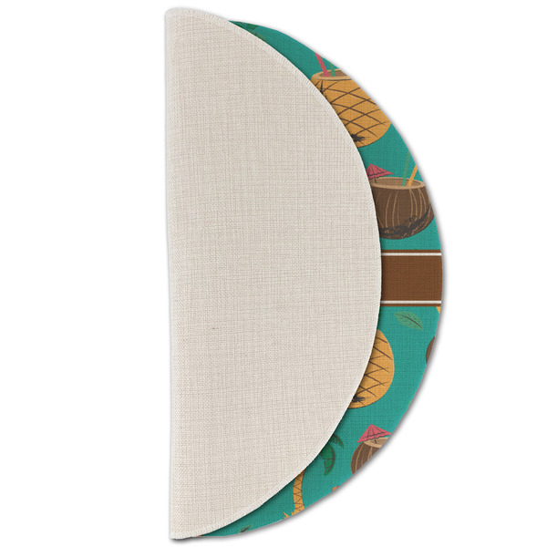Coconut Drinks Round Linen Placemats - HALF FOLDED (single sided)