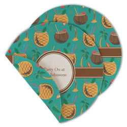 Coconut Drinks Round Linen Placemat - Double Sided (Personalized)