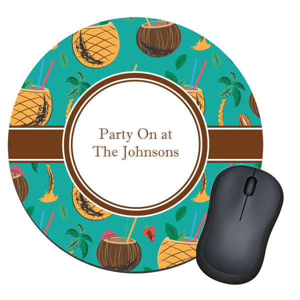 Custom Coconut Drinks Round Mouse Pad (Personalized)