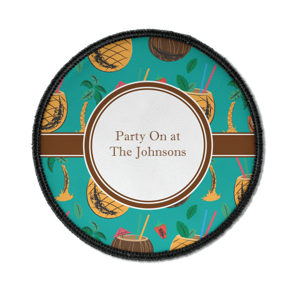 Custom Coconut Drinks Iron On Round Patch w/ Name or Text