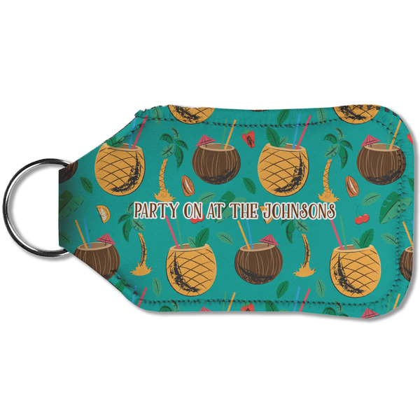 Coconut Drinks Sanitizer Holder Keychain - Small (Back)