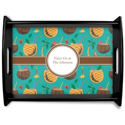 Coconut Drinks Black Wooden Tray - Large (Personalized)