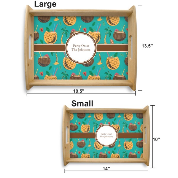 Coconut Drinks Serving Tray Wood Sizes