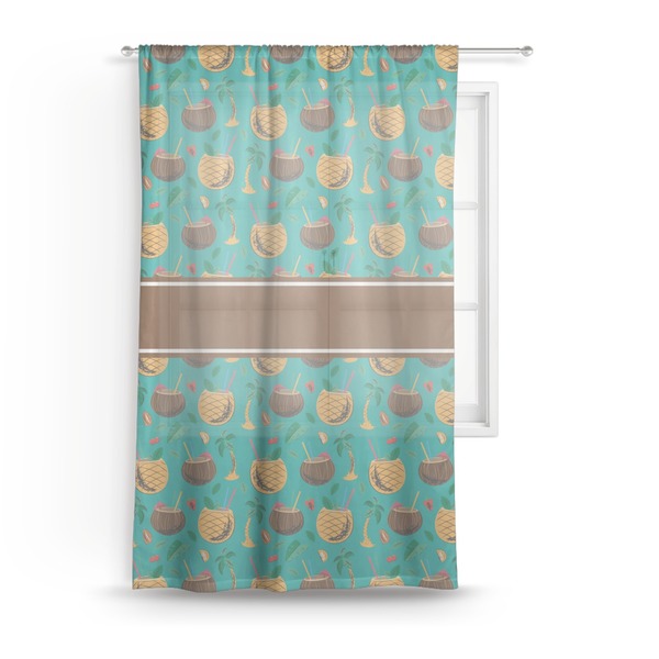 Custom Coconut Drinks Sheer Curtain - 50"x84"