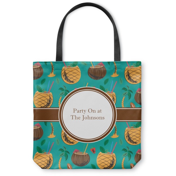 Custom Coconut Drinks Canvas Tote Bag - Medium - 16"x16" (Personalized)