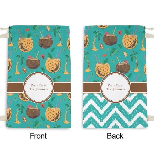 Coconut Drinks Small Laundry Bag - Front & Back View