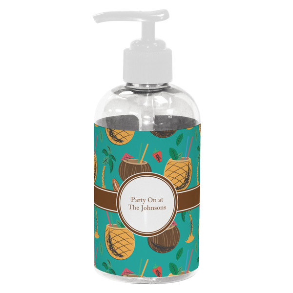 Custom Coconut Drinks Plastic Soap / Lotion Dispenser (8 oz - Small - White) (Personalized)