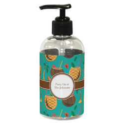 Coconut Drinks Plastic Soap / Lotion Dispenser (8 oz - Small - Black) (Personalized)