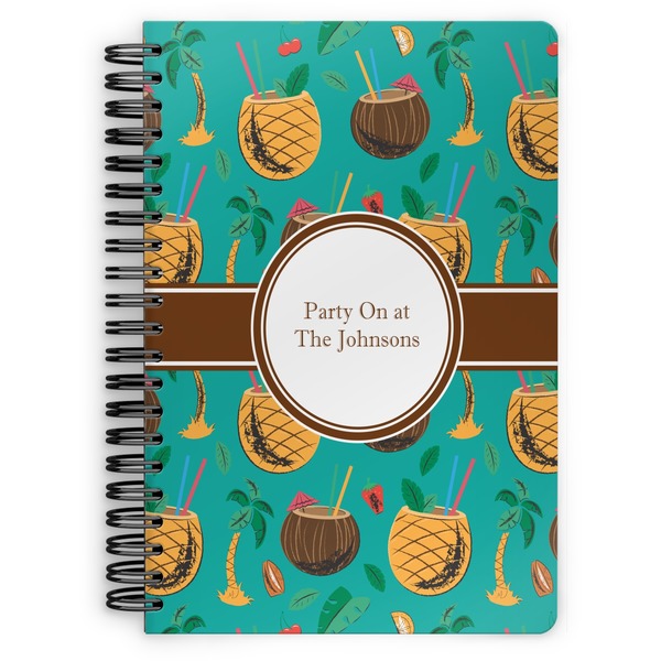 Custom Coconut Drinks Spiral Notebook - 7x10 w/ Name or Text