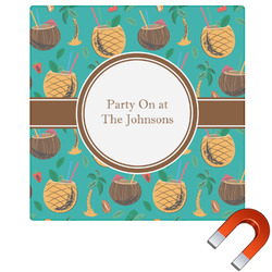 Coconut Drinks Square Car Magnet - 10" (Personalized)