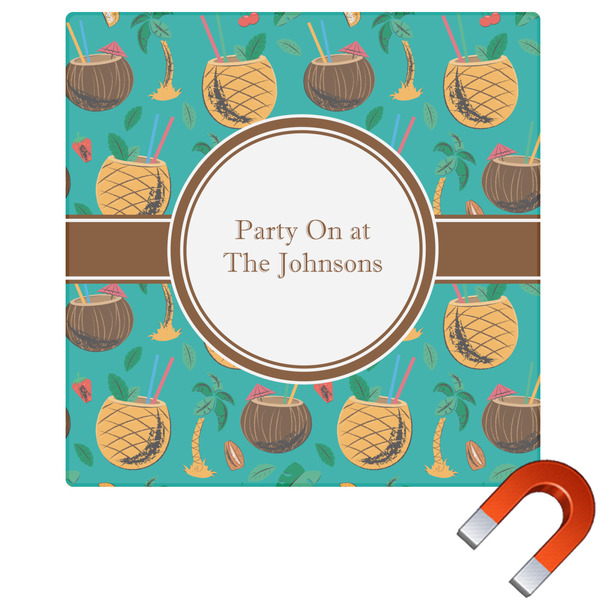 Custom Coconut Drinks Square Car Magnet - 10" (Personalized)
