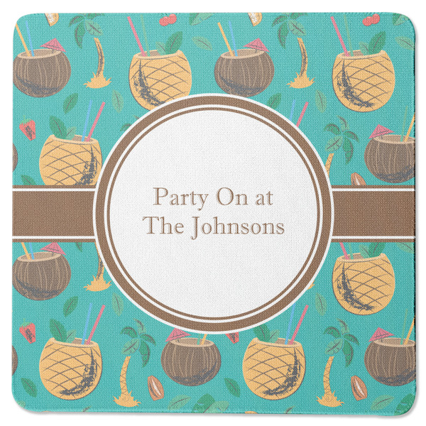Custom Coconut Drinks Square Rubber Backed Coaster (Personalized)