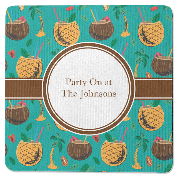 Custom Coconut Drinks Square Rubber Backed Coaster (Personalized)