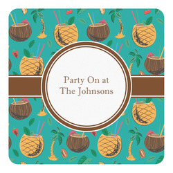 Coconut Drinks Square Decal - Small (Personalized)