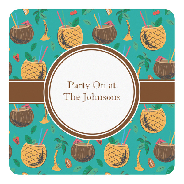 Custom Coconut Drinks Square Decal (Personalized)