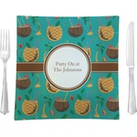 Coconut Drinks 9.5" Glass Square Lunch / Dinner Plate- Single or Set of 4 (Personalized)